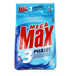 Megamax 3 phases 10kg pralni prah ročno in strojno pranje perila