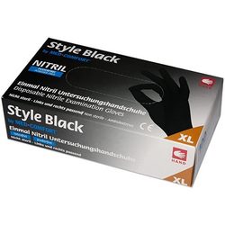 Rokavice nitril nepudrane100/1 vel.L, črne (10) Style black