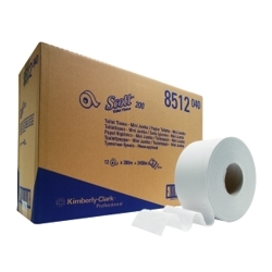 KC Scott toaletni papir beli 2sl., 200m, 9,5x38cm, 12/1 mini jumbo, tulec 76mm