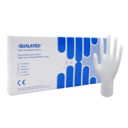 Rokavice latex pudrane 100/1 vel.L (10) Qualatex