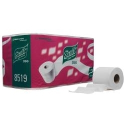 [016467] Toaletne wc rolice bele 2sl. 350l, 8x8/1, reciklirane KC, Ecolabel, list 9,5x12cm